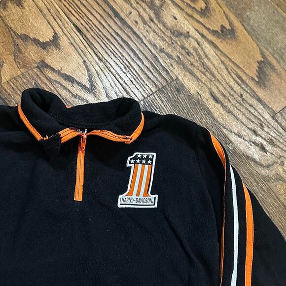 Harley Davidson Quarter Zip Fleece Sweatshirt - Picture 2 of 4
